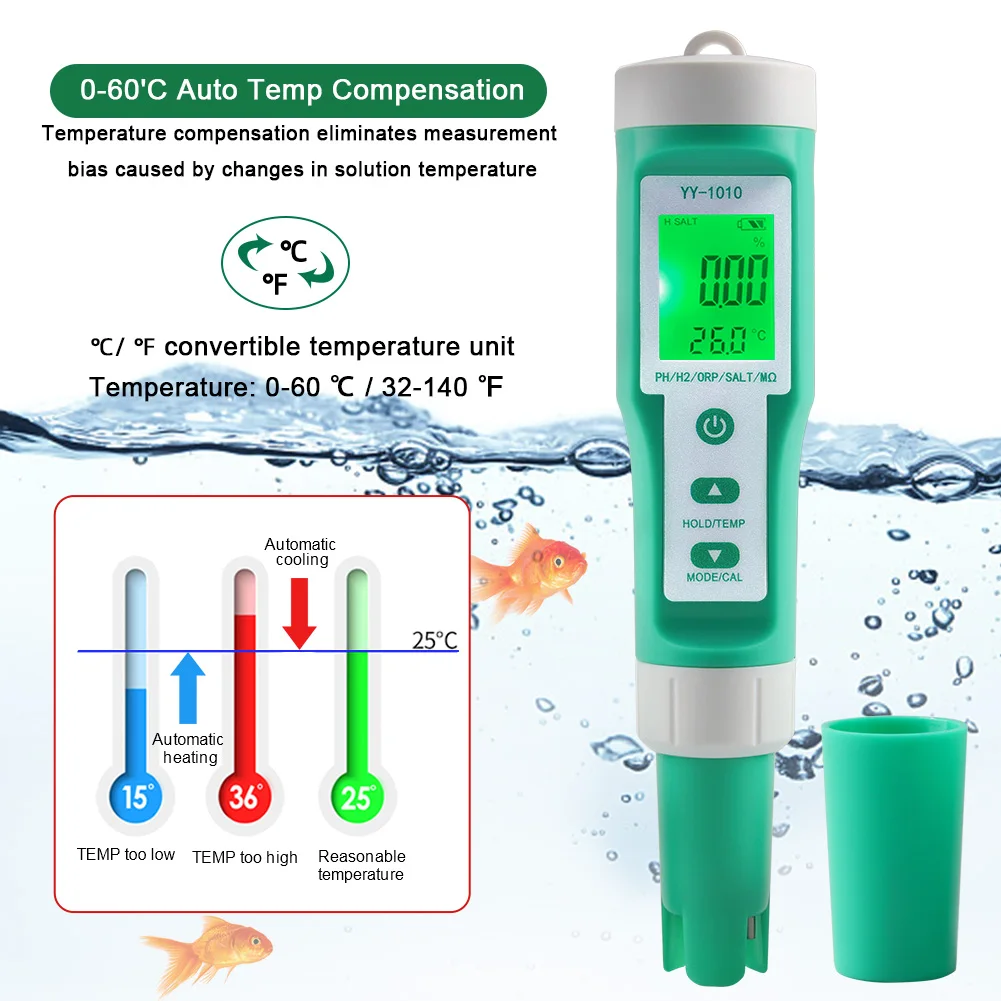 PH Meter Tds Tester Digital ORP EC Salinity H2 S.G Spa Aquarium Water Test Tool Solution Fertilizer Resistivity Test Instruments 4