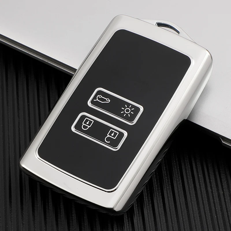 TPU Car Key Case Full Cover for Renault Koleos Kadjar Megane Talisman Captur Espace Clio-4 Button Accessories key case,key case cover,car key shell