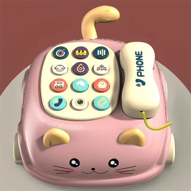 Jouets de téléphone Musical 3 en 1 pour bébé, jouet d'apprentissage interactif pour tout-petits avec lumières, histoire téléphonique pour chat, éducation précoce, cadeau Montessori 3