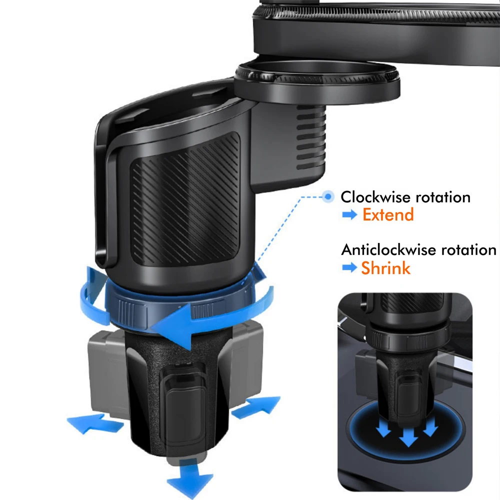 새로운 2 In 1 자동차 마그네틱 전화 홀더 컵 홀더 360도 조절 가능한 기본 자동 인테리어 액세서리