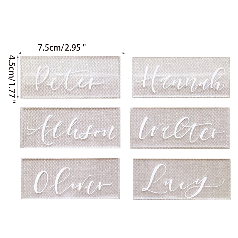10pcs Rectangle Clear Acrylic Place Cards for Wedding Blank Guest Table Seating Card Guest Name Settings Signs Party New