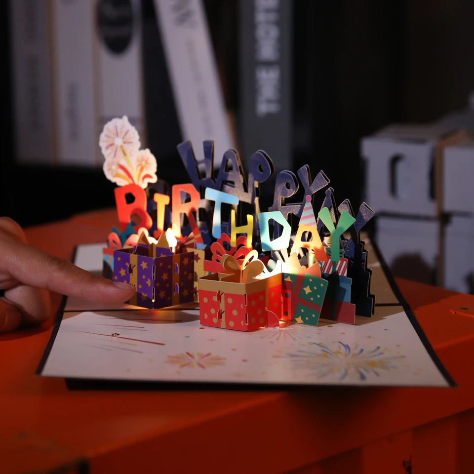 Biglietto Di Compleanno Musicale Pop-Up 3D Con Luci Per Ragazze: Suona Il Pianoforte! - 3