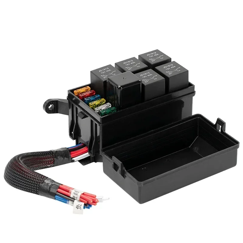 

Automotive Race Car Fuse Relay Relay 6 Slot Standard Blade Fuse Relay Box Wired For Truck Marine Use