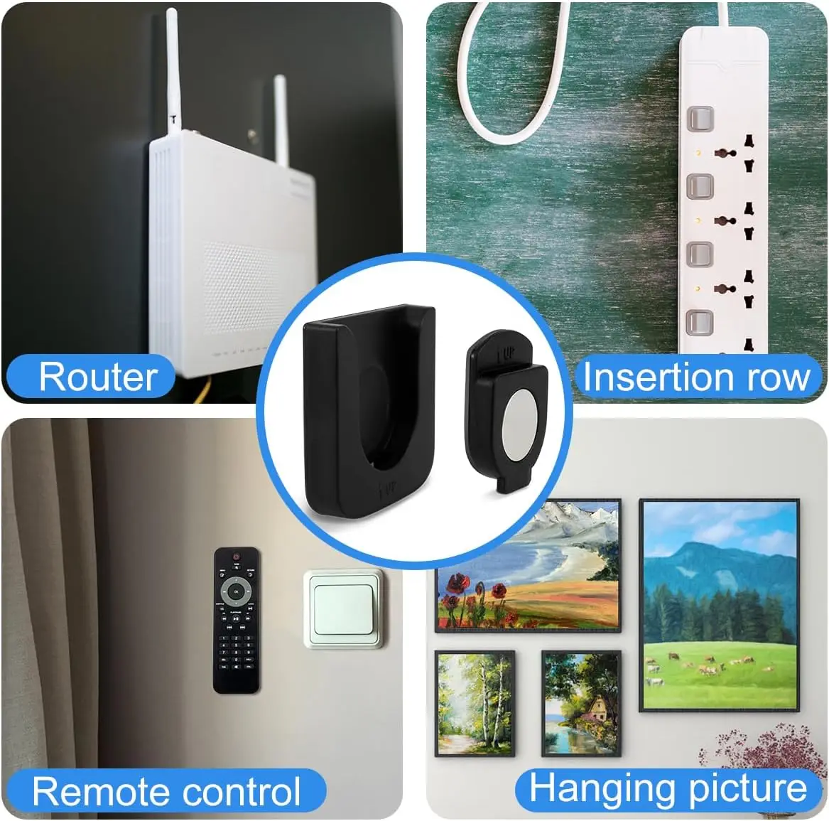 Supporti Magnetici Da Parete - 6 Pezzi, 4x4cm, Bianchi, Per Telecomandi E Cellulari - Foto 9