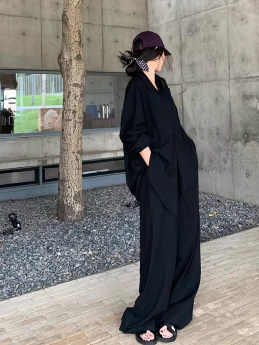 Loose Fit Cotton Linen Long Sve irt Set Men's Breathable Sun Protection Open Cardigan Linen Long Pants Two Piece Set