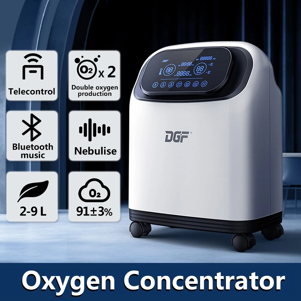 1L-9L LED Screen Oxygen Concentrator With Oxygen Mask Home Machine Remote Control Elderly Pregnant Women Health Care