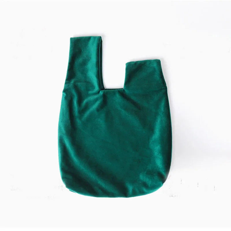 1 PC Lady Velvet Eco-friendly Tote Bags Foldable Bag Mobile Zero Wallet Cosmetics Gift Packaging Grocery Shopping Bags