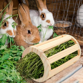 Cylindrical Wood Mountable Animal Feeder 1