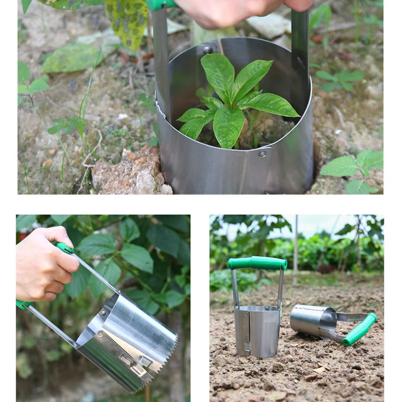 Thickened stainless steel vegetable seedling transplanting seeder, garden digging hole, agricultural seedling digging tool