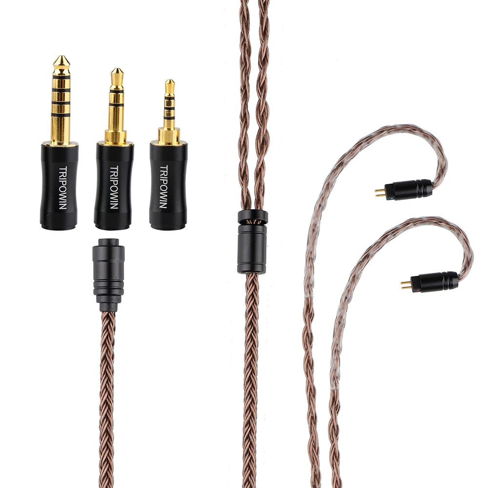 Âmbar Tripowin 32awg Ofc Oxigênio Livre Cabo Hifi Cabo Iem com Intercambiáveis 2.5 Milímetros 3.5 Milímetros 4.4 Milímetros Plug Pvc Luva para Audiophile - Image 4