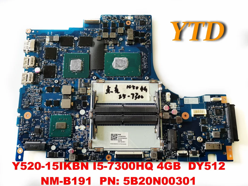 

Original for Lenovo Y520-15IKBN Laptop motherboard Y520-15IKBN I5-7300HQ 4GB DY512 NM-B191 PN 5B20N00301 Tested good free s
