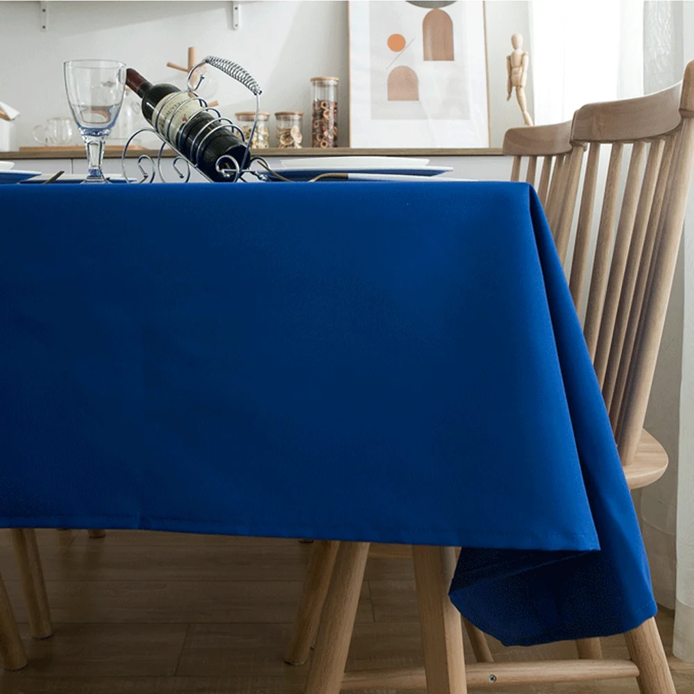 Elegant Solid Black Rectangular Tablecloth