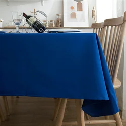Elegant Solid Black Rectangular Tablecloth - 145x260cm (Blue)