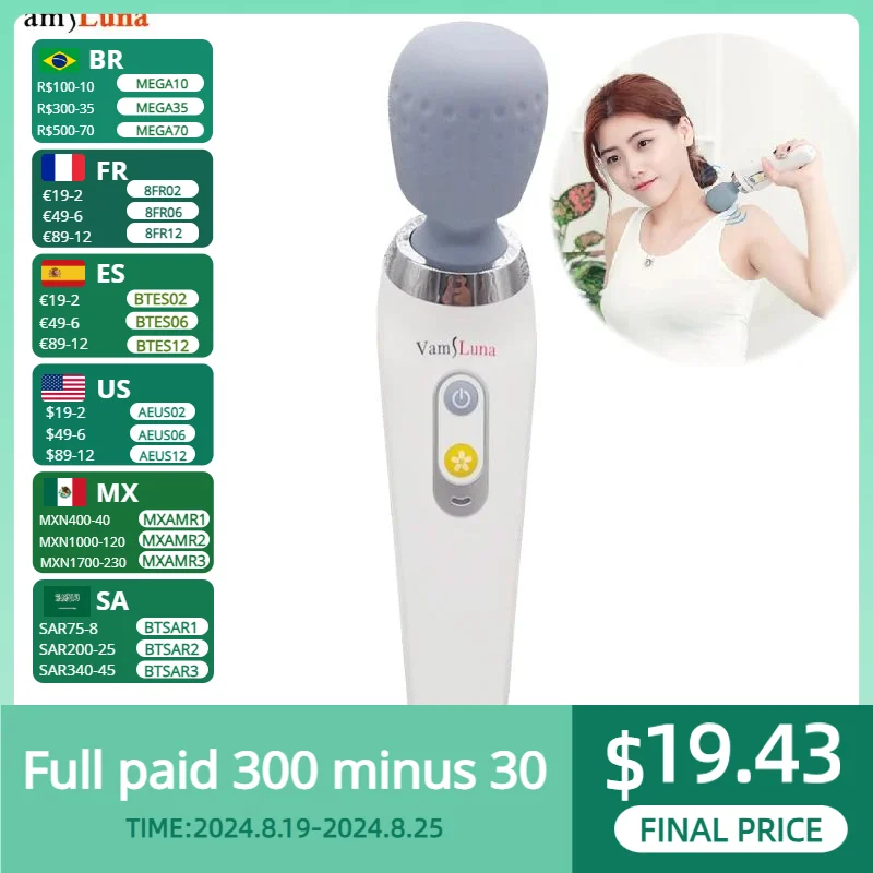 Electric Cervical Massage Wand Vibrating Kneading For Neck Shoulder Body Massage Perfect for Muscle Aches and Personal Sports