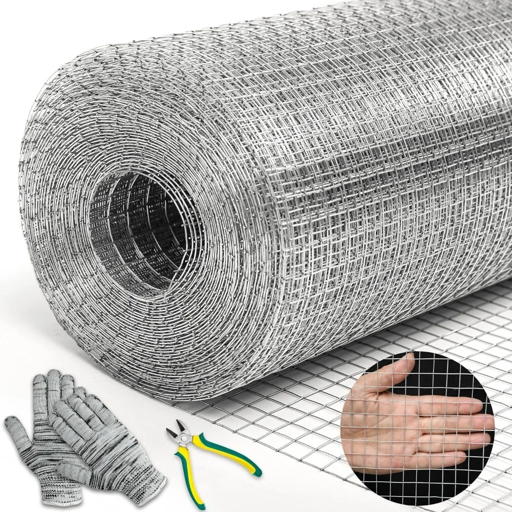 

No. 19 Hardware Cloth, 48" x 100ft Galvanized Hardware Cloth Chicken Wire Fence Roll, 1/2" Galvanized Wire Mesh Screen