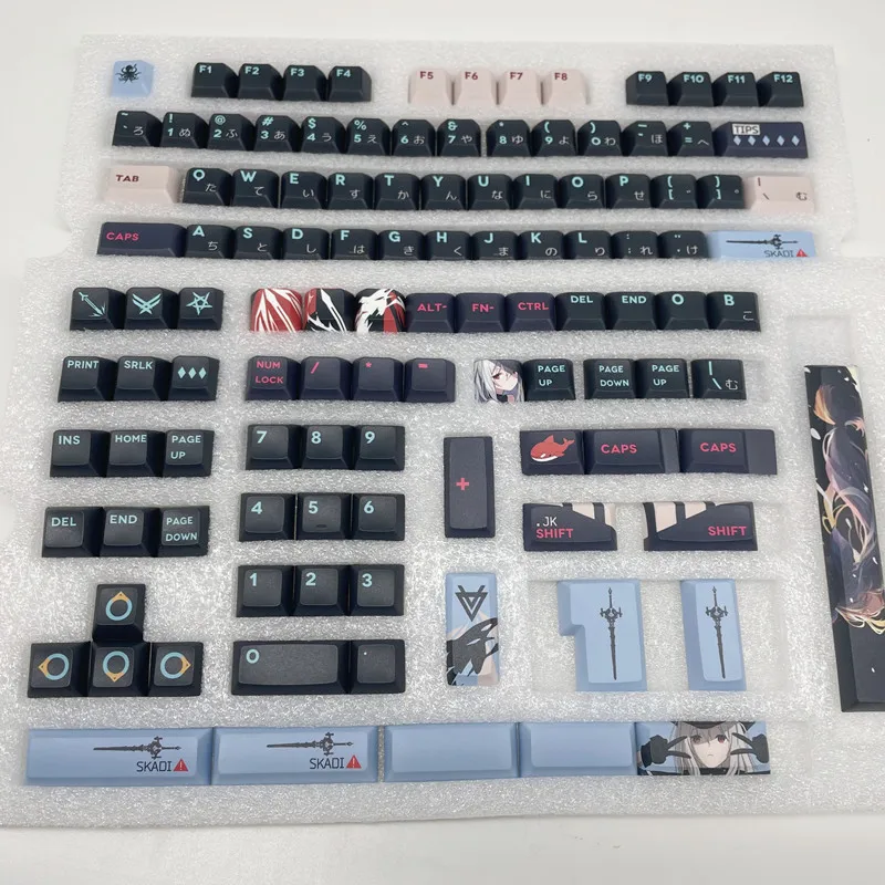 142 Keys/set PBT Keycap Tomorrow's Ark Black DIY Custom Japanese KCA Profile DYE Sublimation For Mechanical Gaming Keyboard