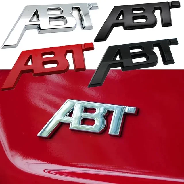 3D Metal ABT Logo Front Grill Side Fender Badge Rear Trunk Boot Emblem Car Sticker For VW Audi A3 A4 A5 A6 A7 A8 Q3 Q5 Q7 TT RS 2