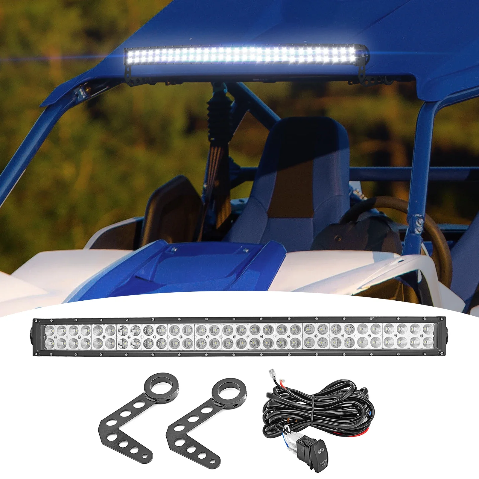 

For 2016-2024 Yamaha YXZ1000R 30"/32" work with the YXZ oem roof and roll-cage Clamp-On Light-bar Brackets