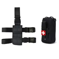 Tactical Drop Leg Platform Molle EDC Pouch Medical EMT Emergency First Aid Kit Bag IFAK Utility Tool Bag with Thigh MOLLE Rig 1