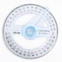 1 Pc Portable All Circular 10cm Plastic 360 Degree Pointer Protractor Ruler Angle Finder Swing Arm For School Office Supplies 2