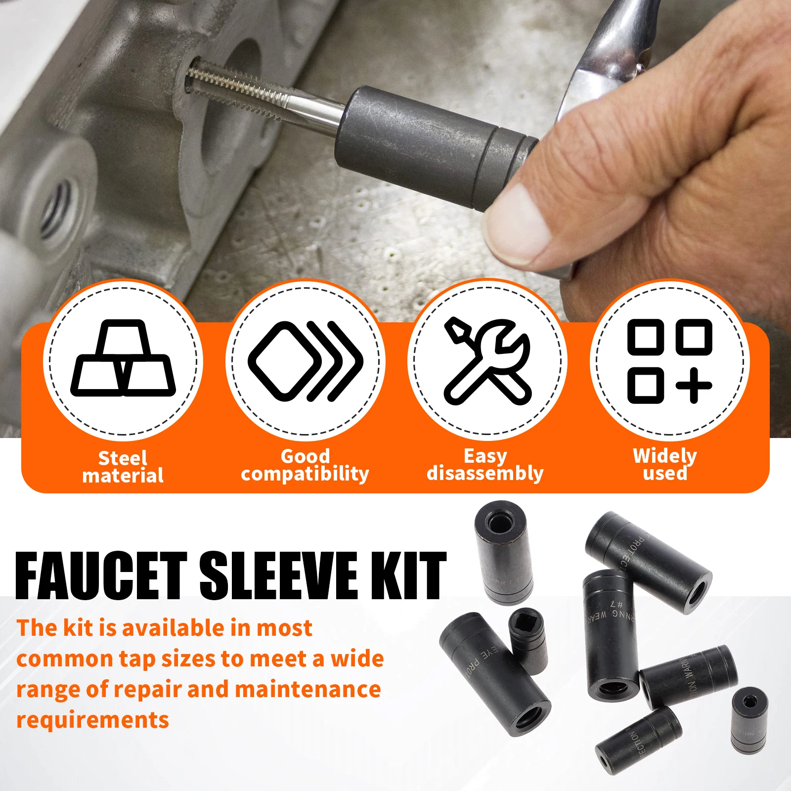 8/16Pcs Tap Socket Set 1/4inch and 3/8inch Drive Steel Tapping Socket Set  with Storage Holder Tap Socket Kit for Confined Space