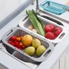 Over The Sink Colander Strainer Basket - Wash Vegetables and Fruits, Drain- Extendable Kitchen Accessories, Kitchen Gadgets