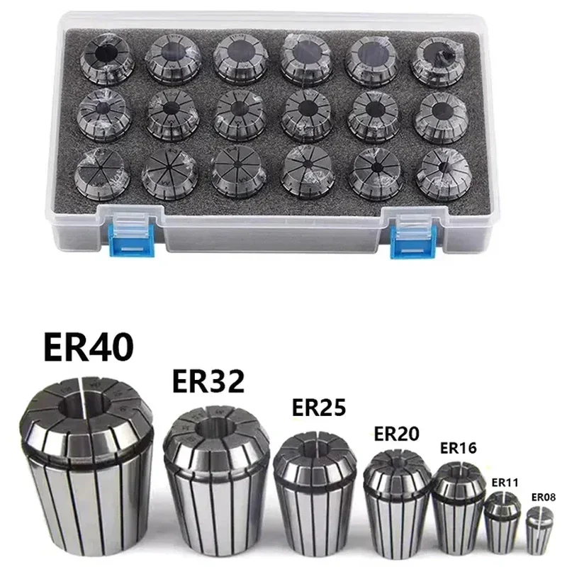 용수철 콜릿 척 세트, 세트 A 등급, CNC 밀링 공구 거치대 ER 콜릿 척용, ER11 ER16 ER20 ER25 ER32 ER40