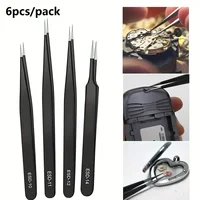 Precision ESD anti-static tweezers set -6-pc stainless steel tool for electronic repair and process modeling, bending 2025 3