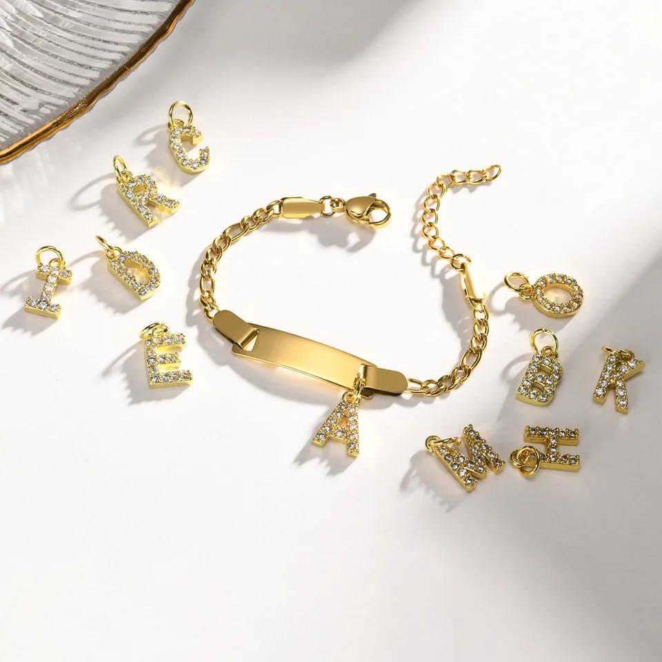 Bracciale Con Iniziale In Oro Per Donna – Placcato 14K, Regolabile, Fatto A Mano – Regalo Personalizzato Per Compleanno E Fidanzamento