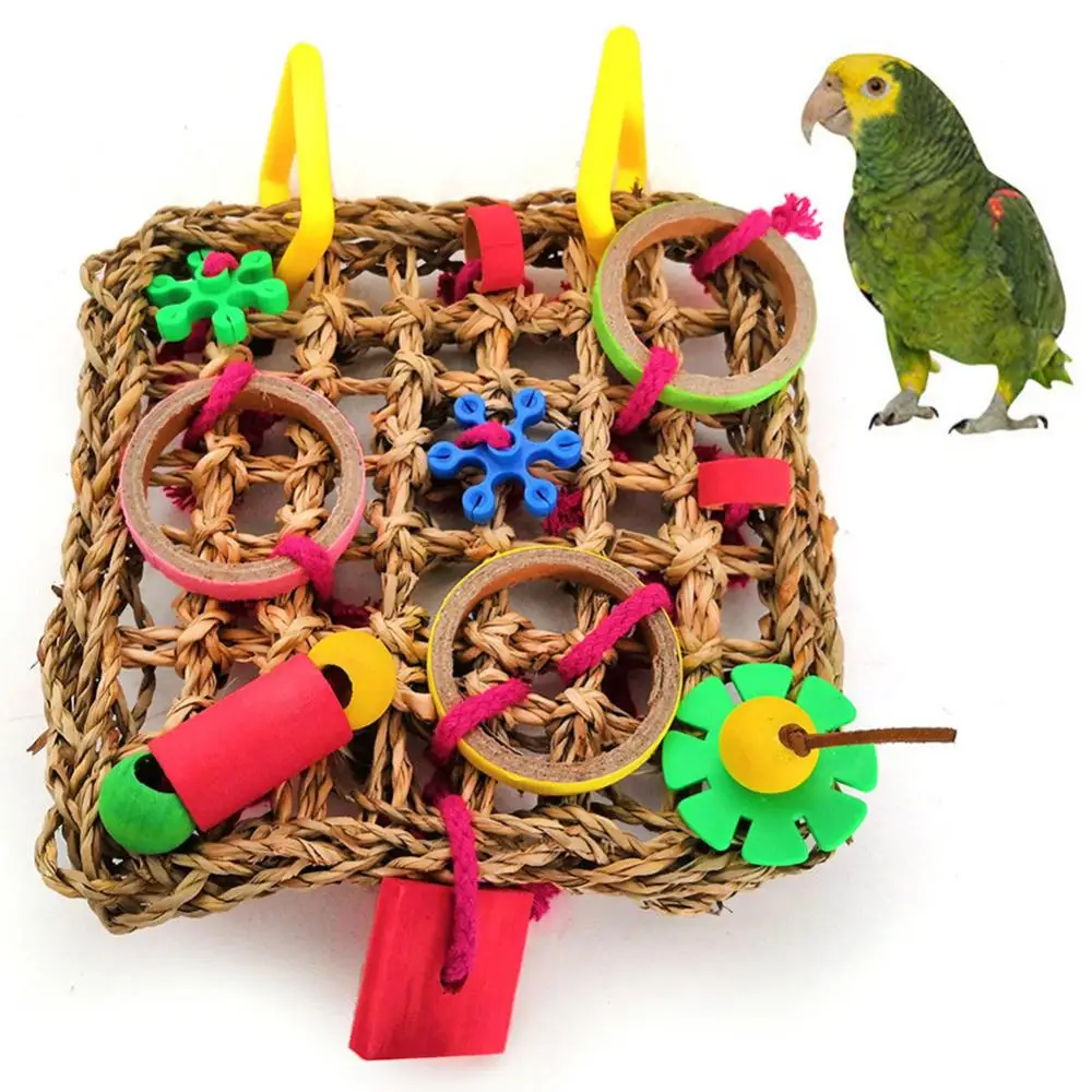 

Игрушка для жевания, подвесная игрушка для домашних животных, птица, попугай, трава, кольцо, цветок, сетчатая клетка, качели, лестница, жевательная игрушка