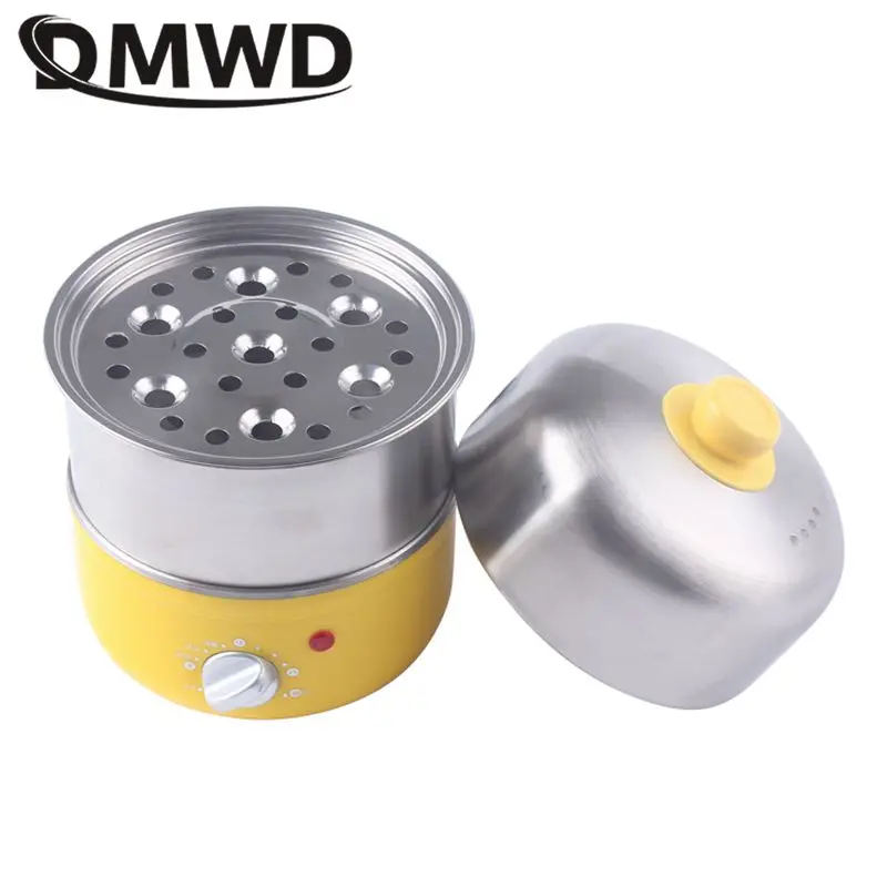 2 Layers Automatic Electric Egg cooker Stainless steel Food Steamer Grains Buns Heater Dish warmer Egg Custard Stewer Timed 220V