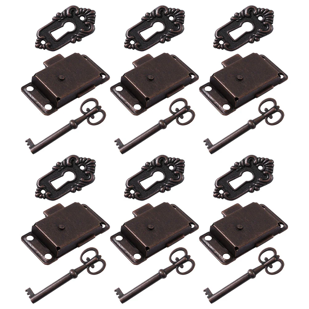 

Vintage Cabinet Lock Bronze Padlock Hasp Hook Lock Jewelry Box Latches Decorative Lock Furniture Hardware
