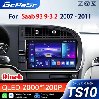 Autoradio Android Auto per Saab 9-3 2007-2011 con Carplay, GPS, Navigazione, QLED, Bluetooth, Stereo, Senza Lettore DVD 2DIN