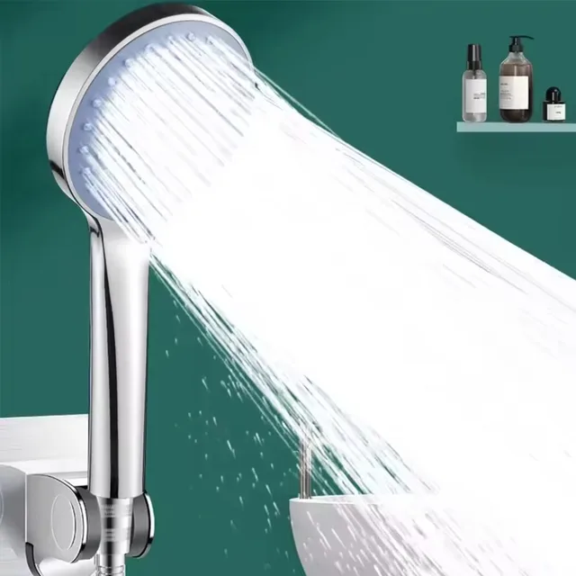 1PC soffione doccia a pioggia vasca da bagno pressurizzata doccetta 5 modalità ugello universale alto flusso d'acqua risparmia acqua accessori per doccia 3