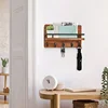 1pc Mail & Keys Holder Rack Wall/Door Hanger Wood Shelf Storage Sundries Coat Hat Organizer Retro Decor Entryway Kitchen Garage 6