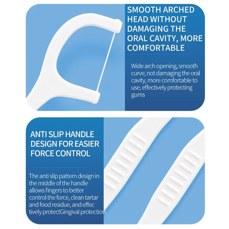 200pcs Dental Floss and Plastic Toothpicks for One-time Cleaning of Dental Gaps-Oral Care 6