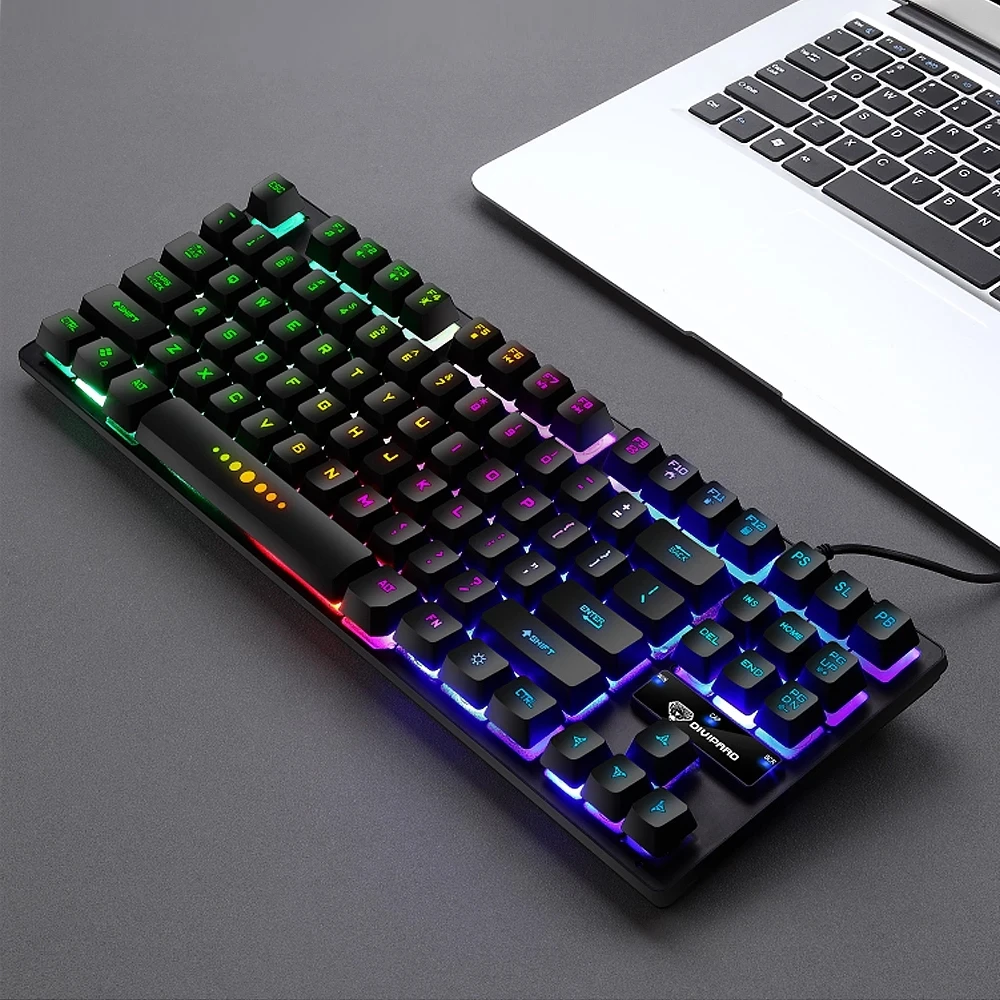 GK 10 mechanical keyboard 87 keys waterproof USB wired keyboard colorful backlit keyboard ergonomic wired game keyboard