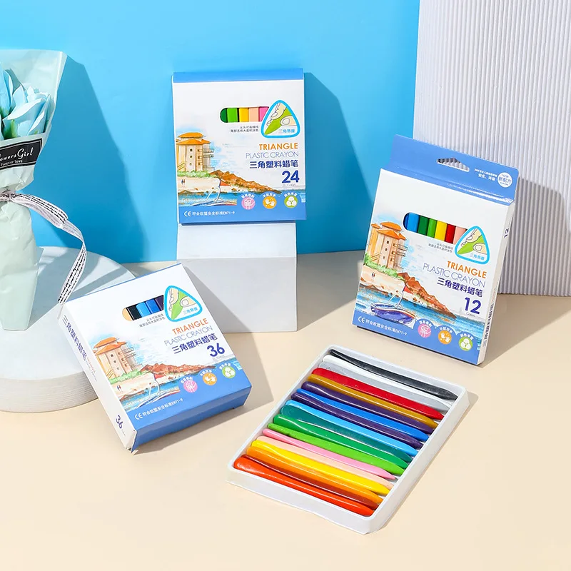 

Не грязный ручной карандаш, Детская треугольная пластиковая ручка, 36 цветов, моющаяся детская ручка для детского сада, 24 цвета