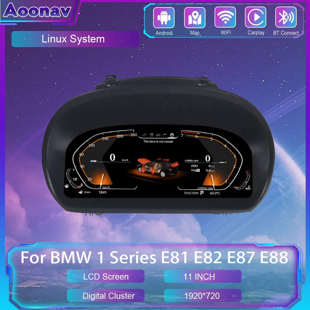 

Digital Dashboard For BMW 1 Series 120i E81 E82 E87 E88 2004 2005 -2011 Instrument Cluster Crystal Panel Speedometer LCD Screen