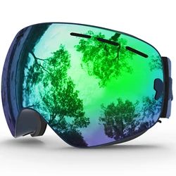Premium Anti-Fog UV Protection Ski & Snow Goggles with Interchangeable Lens (C23 Blue Green)