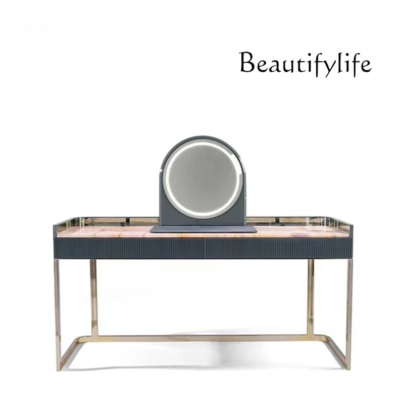 

Italian Mild Luxury Marble Dressing Table Home Bedroom Modern Minimalist Makeup Table