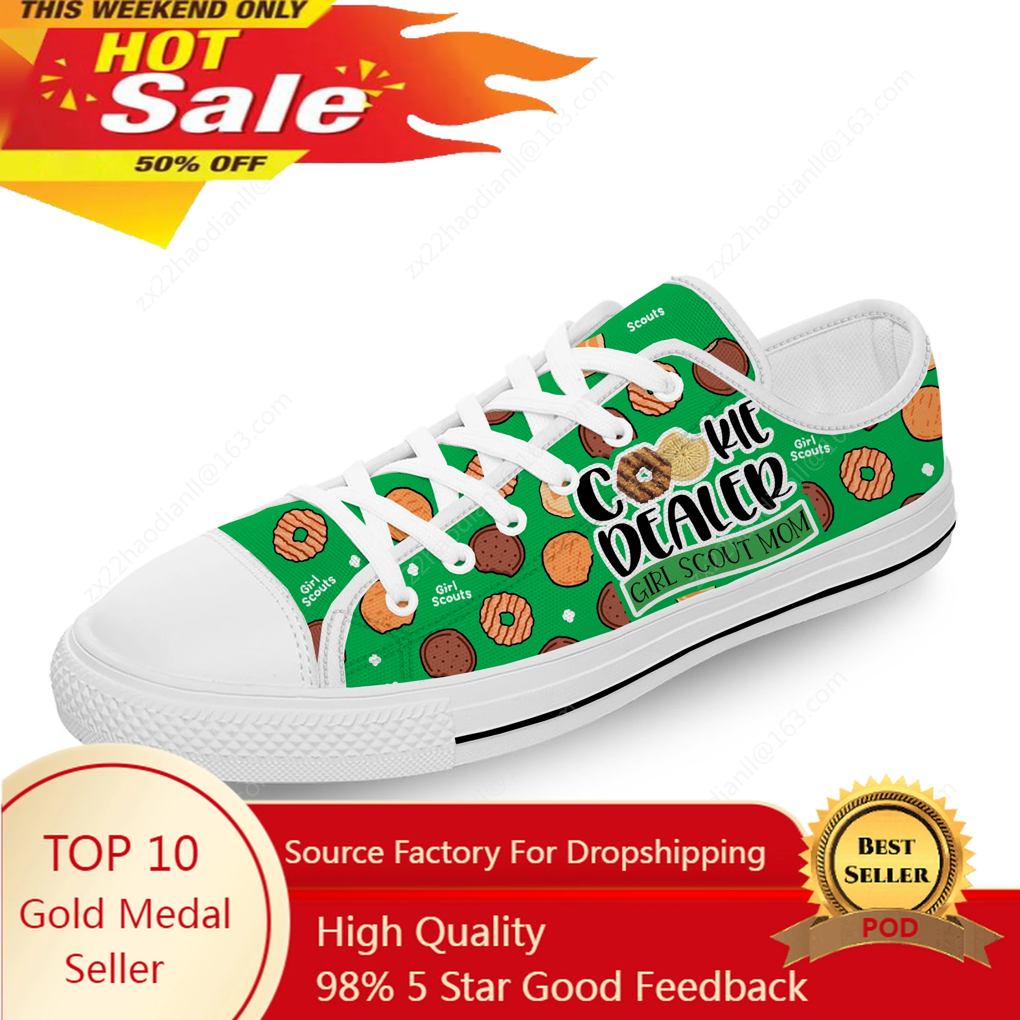 

Cookie Dealer Girl Low Top Sneakers Mens Womens Teenager Casual Shoes Canvas Running Shoes 3D Print Breathable Lightweight shoe