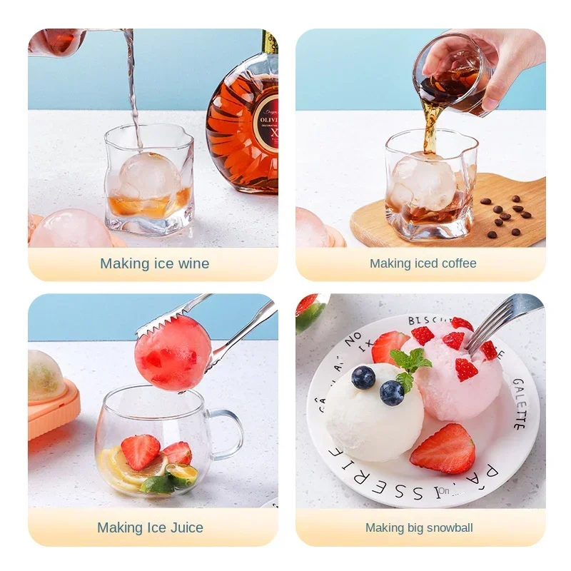 New Press Type Ice Ball Makers Ice Hockey Mold Set For Beer Coffee Mini Ice  Ball Ice Box Food Grade Silicone Tray Kitchen Tools - Ice Cream Tools -  AliExpress