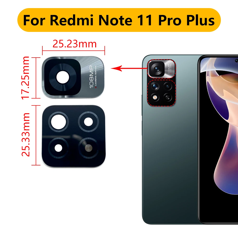 

20PCS 100% Original Back Rear Camera Glass Lens With Ahesive For Xiaomi Mi 12 Redmi Note 11S 11 11T 5G 11 Pro Plus Global 4G