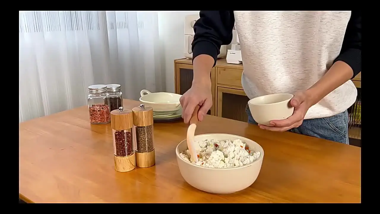 Силиконовая лопатка для риса с деревянной ручкой термостойкая стоячая лопаточка