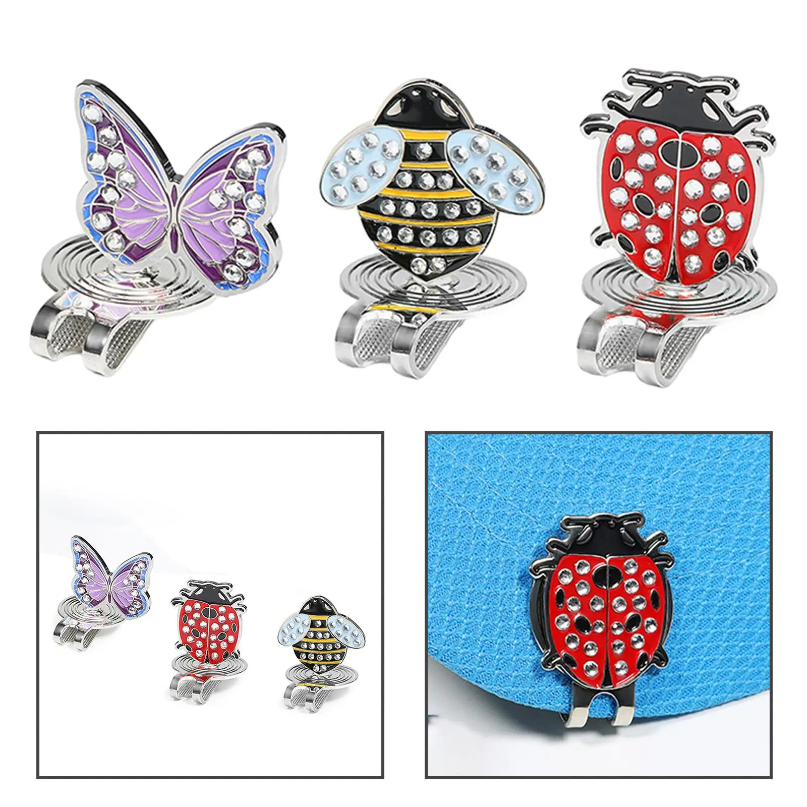 Golf Ball Marker Hat Clip Creative Attach to Caps Visor Golf Ball Mark Tool with Magnetic Clip Accessories for Lover