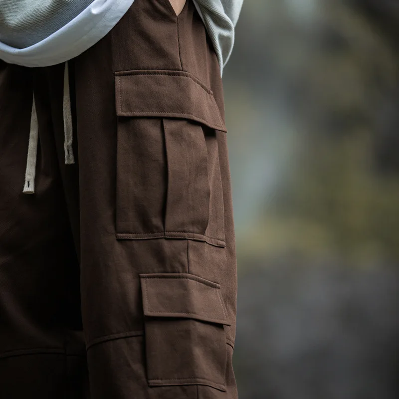Mountain style three-dimensional pocket work casual pants loose stitching outdoor joggers cargo pants men
