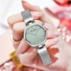 Hannah Martin Top Brand Women Stainless Steel Mesh With White Rose Gold Clock Original Japanese Quartz Movement Luxury Watches 5