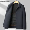 Brand Top Quality 69.8% Wool Jacket For Men Autumn Winter Solid Color Business Goose Down Liner Double-Sided Woolen Coat Jackets 1