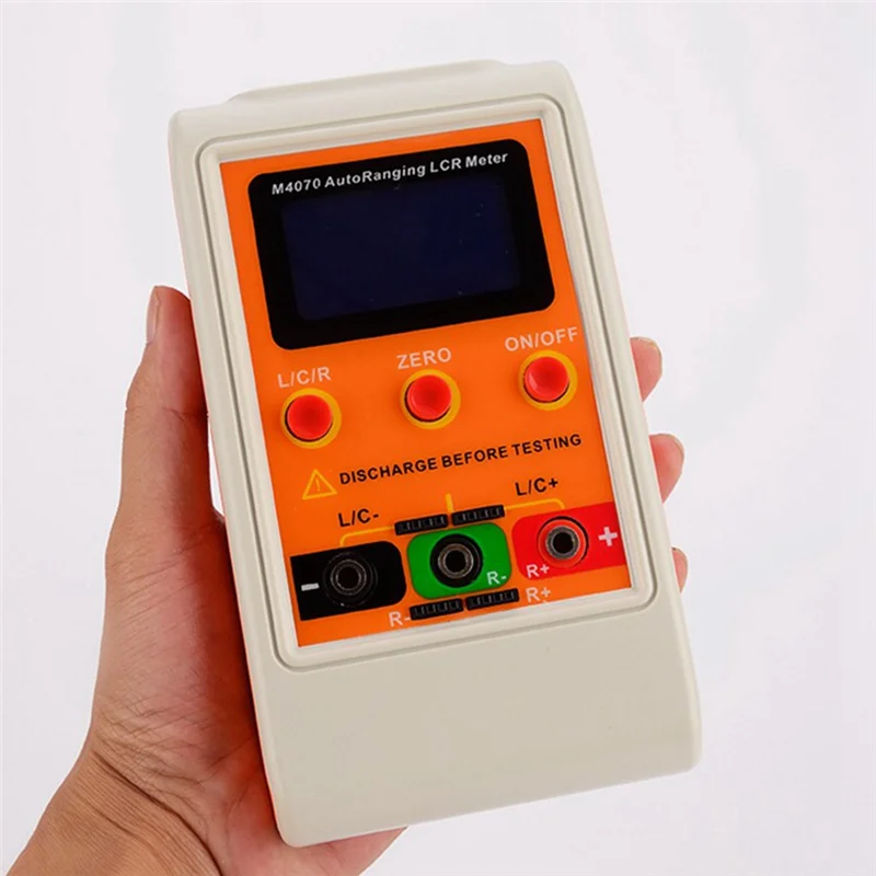 AB53 LCD 충전식 디지털 LCR 브리지 미터 플라스틱 커패시턴스 인덕턴스 미터 범위 100h 100MF 20MR (SMD 클립 포함)